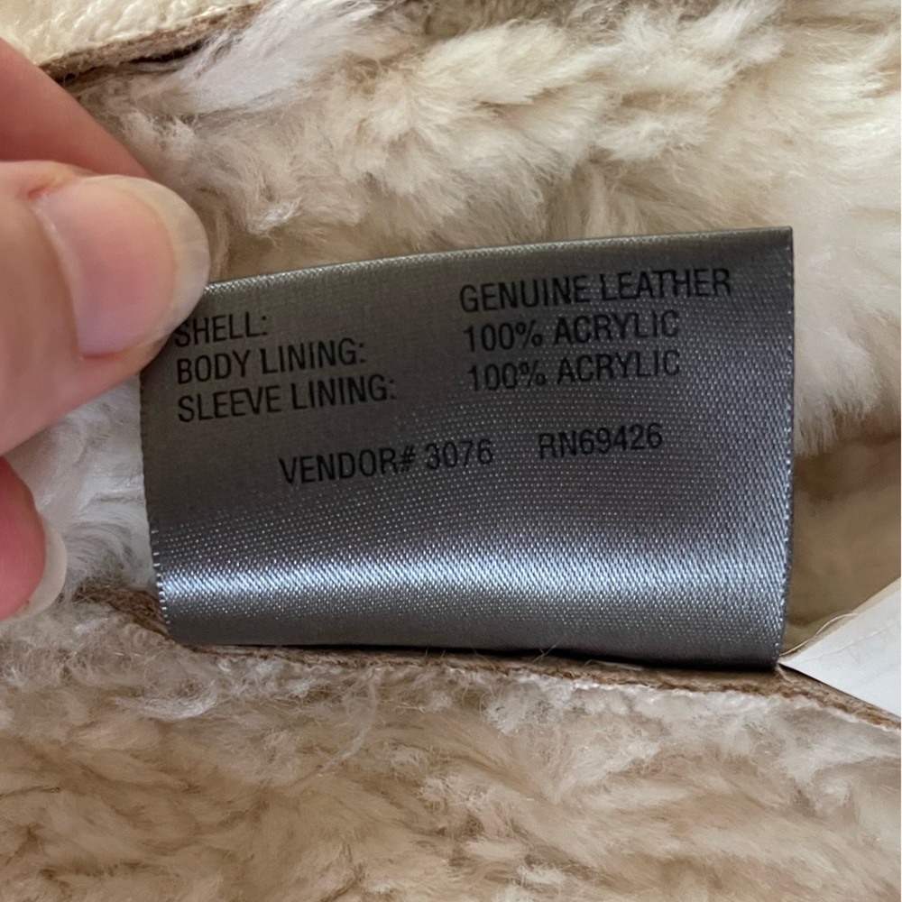 Penny Lane Wilsons Maxima Leather Coat Large Suede Faux Fur Boho Jacket VTG Y2K - Picture 4 of 16